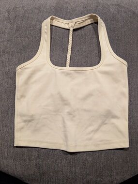 Mika activewear butter yellow braided workout top